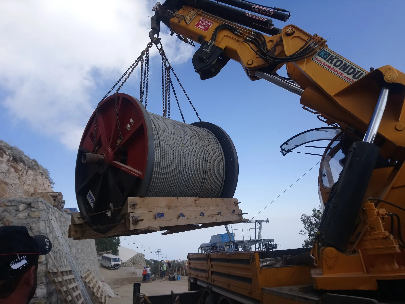 teleferik halat çekimi